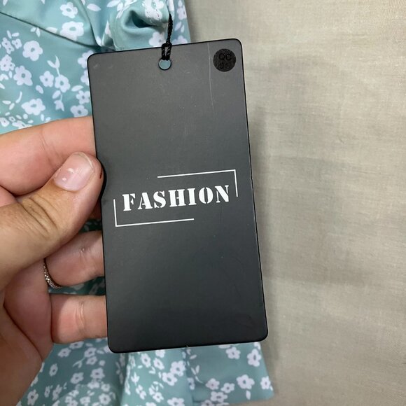 Fashion Women's 4XL Light Green Floral One Piece Flounce Sleeve V Neck Swimsuits - Picture 8 of 16